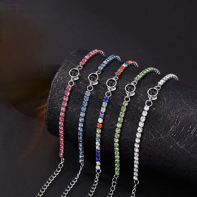 Europe and the United States cross-border new stainless steel projection bracelet zircon claw drill adjustable couple fashion hand jewelry customization Europe and the United States cross-border new stainless steel projection bracelet zircon claw drill adjustable couple fashion hand jewelry customization