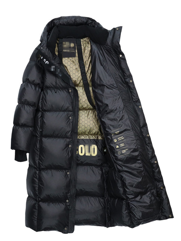 2023 Winter New Black Gold Label Down Jacket Women's Mid-length Knee-length Thickened Down Jacket for Men and Women Couple Fashionable