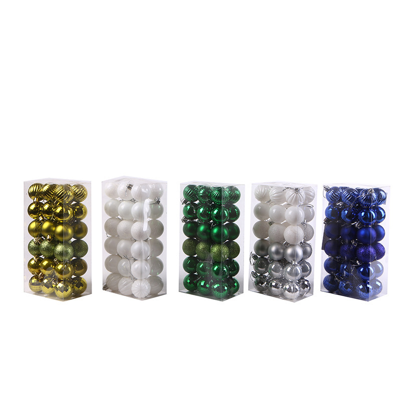 Bolas galvanizadas de plástico 4cm36pcs mini colgante de Navidad artículos navideños coloridos bolas de decoración accesorios de día de San Valentín