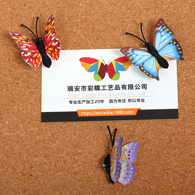 4cm color mezclado 30 unids embolsado simulación mariposa chincheta corcho foto pared decoración Push Pin color decorativo chincheta