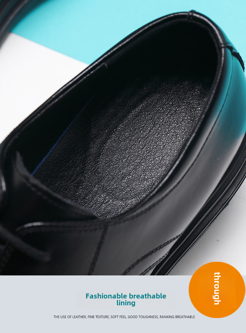 Men's Leather Formal Shoes Height Increasing Business Wedding_voghion.com