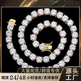 8mm铜微镶锆石单排项链    潮人配饰 Tenni