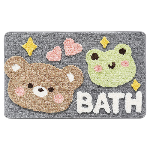 New cartoon bathroom absorbent floor mats, home bathroom door plush thickened foot mats, toilet flocking anti-slip mats