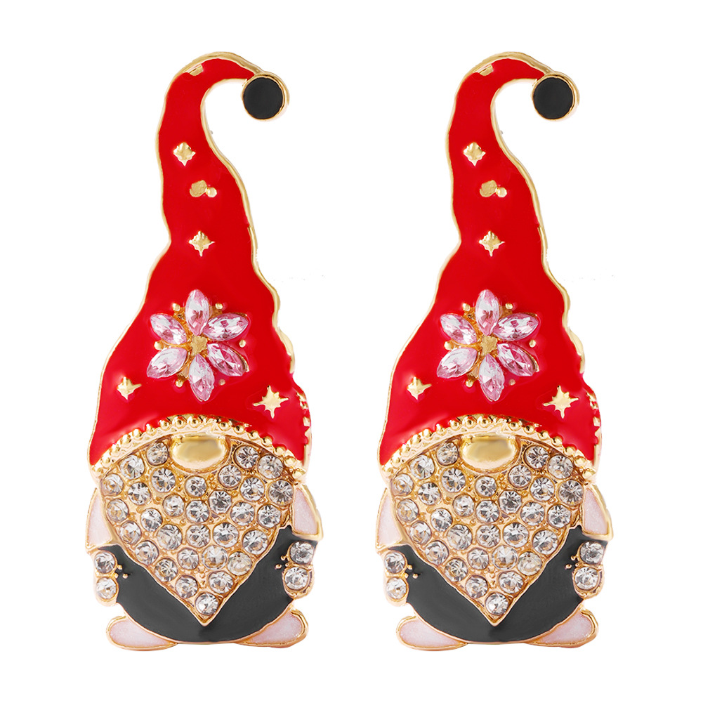 Europäische Und Amerikanische Mode-persönlichkeitsdesign Weihnachten Neue Trendlegierung Strass Ohrringe display picture 22