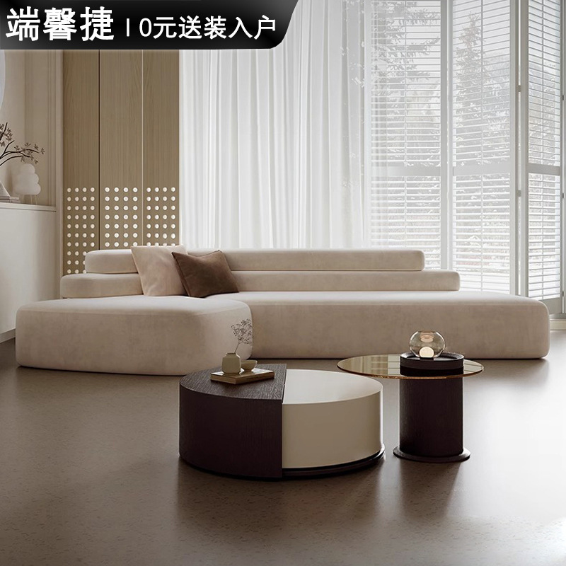 Sofá de tela retrógrado francés, sala de estar creativa, gran casa, sofá de esquina de estilo especial diseñador de viento silencioso