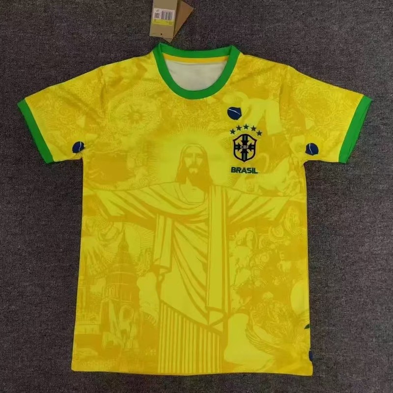 特别版足球服皇马巴西2526跨境短袖t恤休闲运动球衣球迷西甲球队|undefined