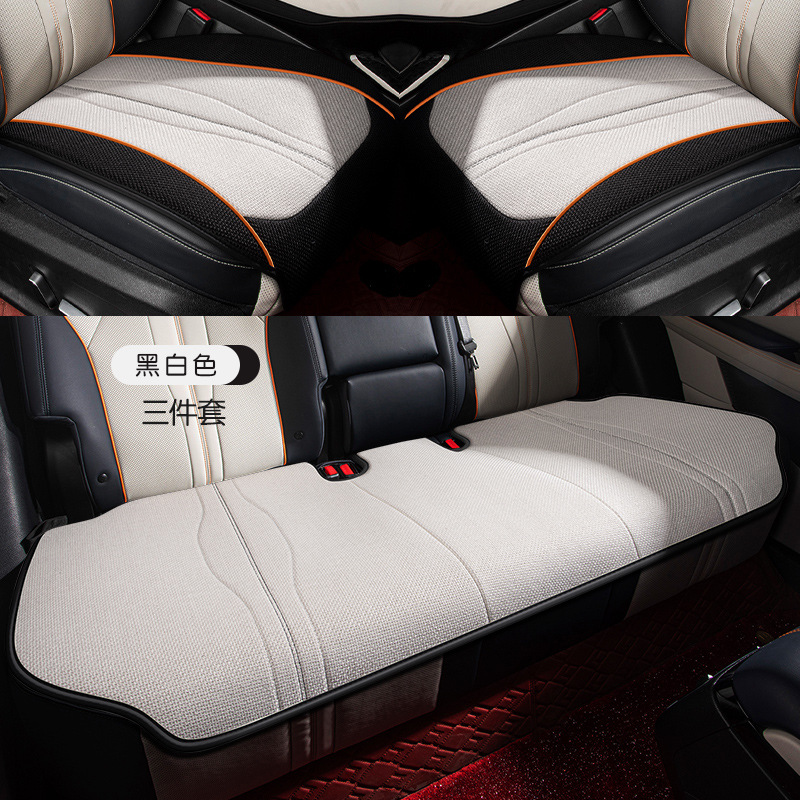 seat cover, linen, BYD Modelə uyğun (Original) oturacaq örtükləri - 3-piece-set-black-and-white-dedicated-car