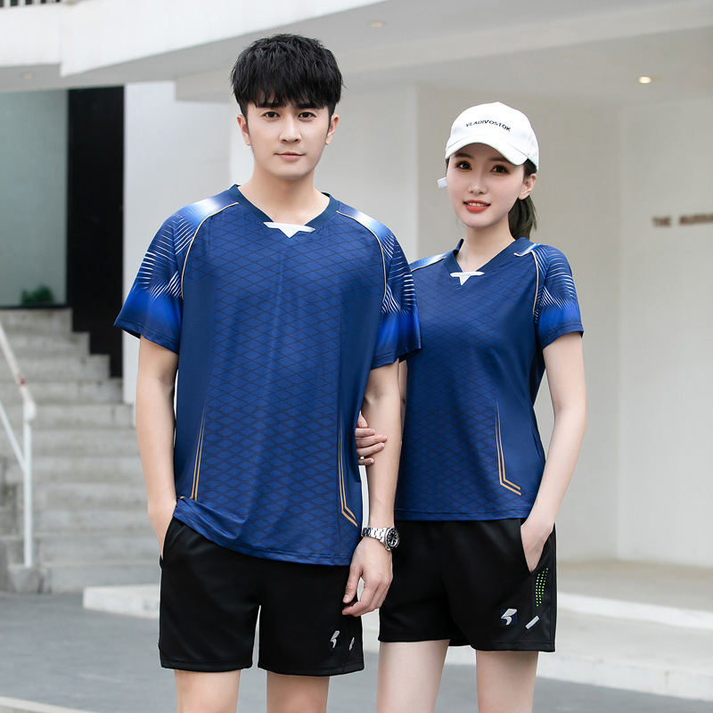 New Badminton Suit Men's and Women's Breathable Quick-drying Tennis Children's Training Running Fitness Sportswear Printed Number