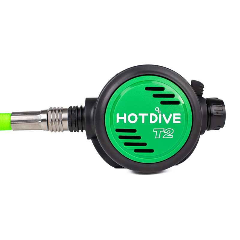 Regulador de descompresión de oxígeno puro HOTDIVE equilibrio tipo pistón adaptado al oxígeno 100% regulador de buceo con tubo verde