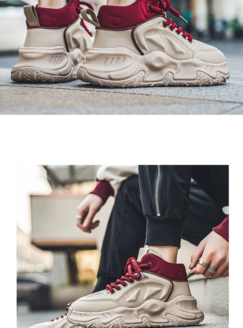 Men's Thick-soled Casual Dad Sneakers Height Increasing Board Shoes_voghion.com