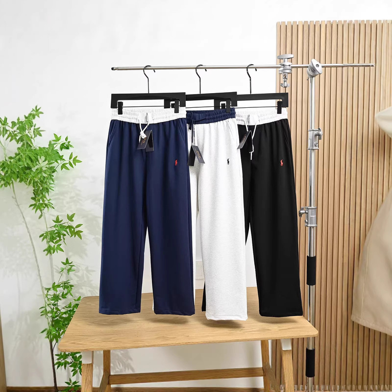 Ralph Lauren/Polo 2026 Spring Classic Embroidered Fashion Versatile Sweatpants Solid Color Drawstring Loose Fit Plus Size