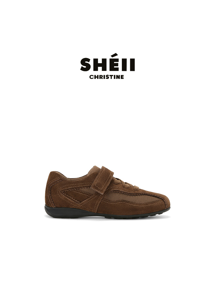 [sheii Su] Blossom ~ Velcro de lazos retro zapatos casuales de ballet de mujer zapatos de entrenamiento