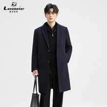 男式毛呢大衣秋冬新款男士夹棉修身中长款羊毛外套羊毛大衣风衣男