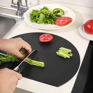 Food Grade TPU cutting board travel portable antibacterial mildew-proof thickened household double-sided round cutting board factory direct sale