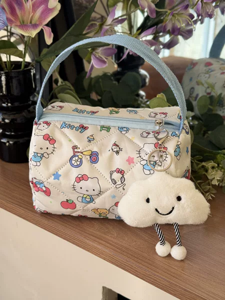 Blue Hello Kitty Large-Capacity Storage Cute Japanese-Style Stain-Resistant High-Value New Year Gift Waterproof Makeup Bag