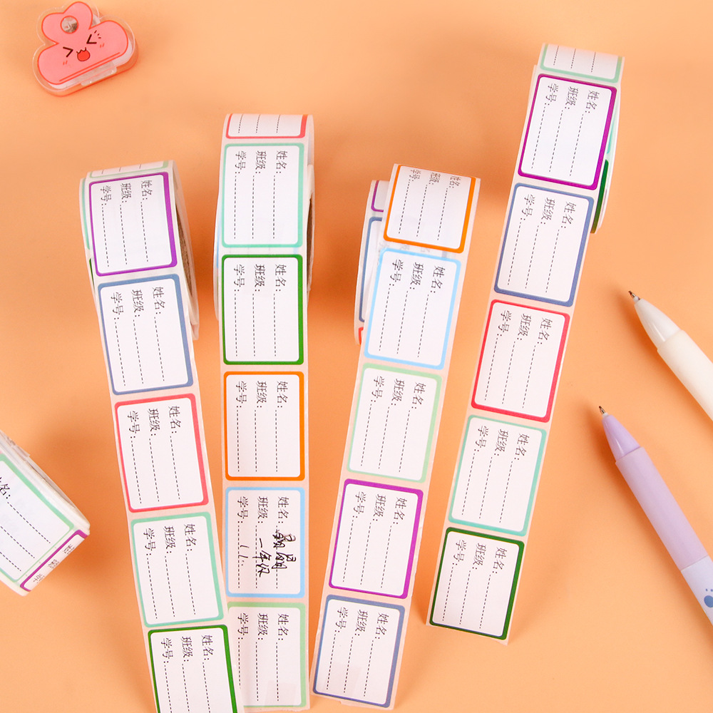 Estudiantes de primaria pegatinas de rollo de nombre pegatinas autoadhesivas escritas a mano pegatinas de taza de agua pegatinas de nombre pegatinas de etiqueta de clase pegatinas