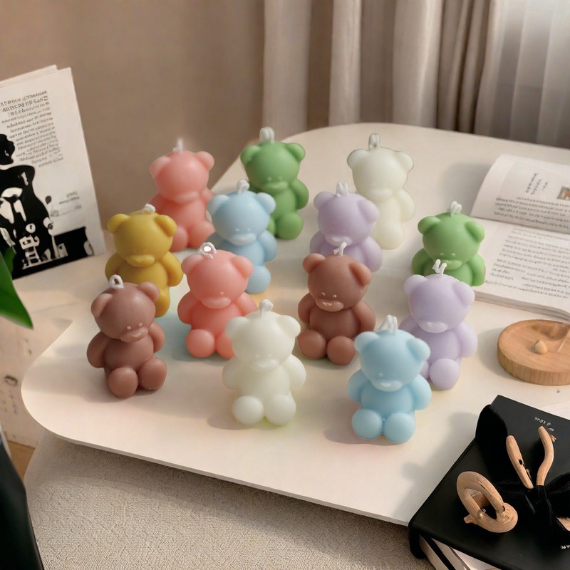 越境販売の小さなクマの香り付きキャンドル卸売、雰囲気のある装飾、バレンタインデーの飾り、誕生日のクリエイティブなギフト、インスタ映え|undefined
