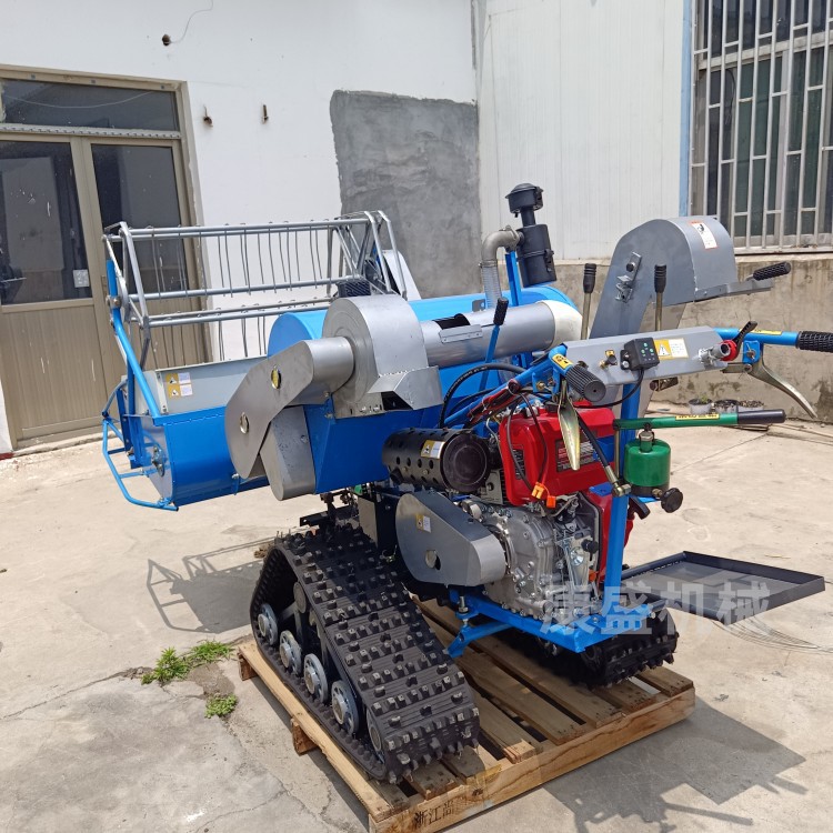 山区水稻收获机 柴油电启动自走式小型履带联合收割机割稻谷