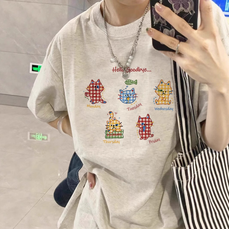 American-Style Black Pure Cotton Short-Sleeve T-Shirt for Women, Summer 2026 New Model, Popular among Students, Loose and Lazy Style Half-Sleeve Top, Trendy American-Style Black Pure Cotton Short-Sleeve T-Shirt for Women, Summer 2026 New Model, Popular among Students, Loose and Lazy Style Half-Sleeve Top, Trendy