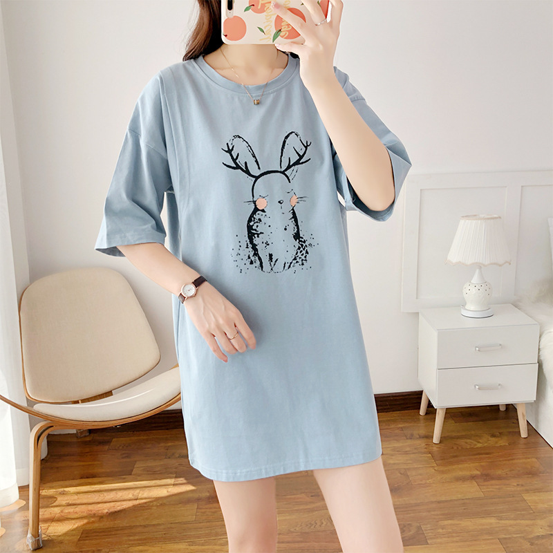 お出かけ用純綿授乳服、おしゃれなホットママ風マタニティTシャツ、春夏半袖ボトムスシャツ、授乳トップス、夏服|undefined