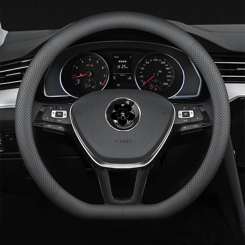 Factory Napapi car steering wheel cover four seasons universal 15 English 38cm non-slip breathable black handle cover