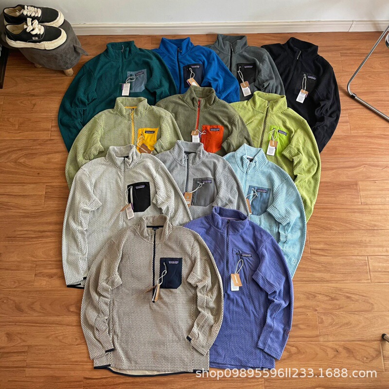 Cross-Border Pat@R1 Air Zip-Neck Spring and Autumn Warm Sports Stand-Up Collar Half-Zip Sweatshirt with Fleece Lining 245