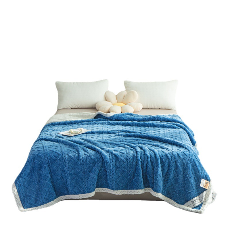 Nueva torre de terciopelo manta de lana de cordero engrosada Otoño e Invierno manta de aire acondicionado manta de siesta de color sólido al por mayor manta de hombro