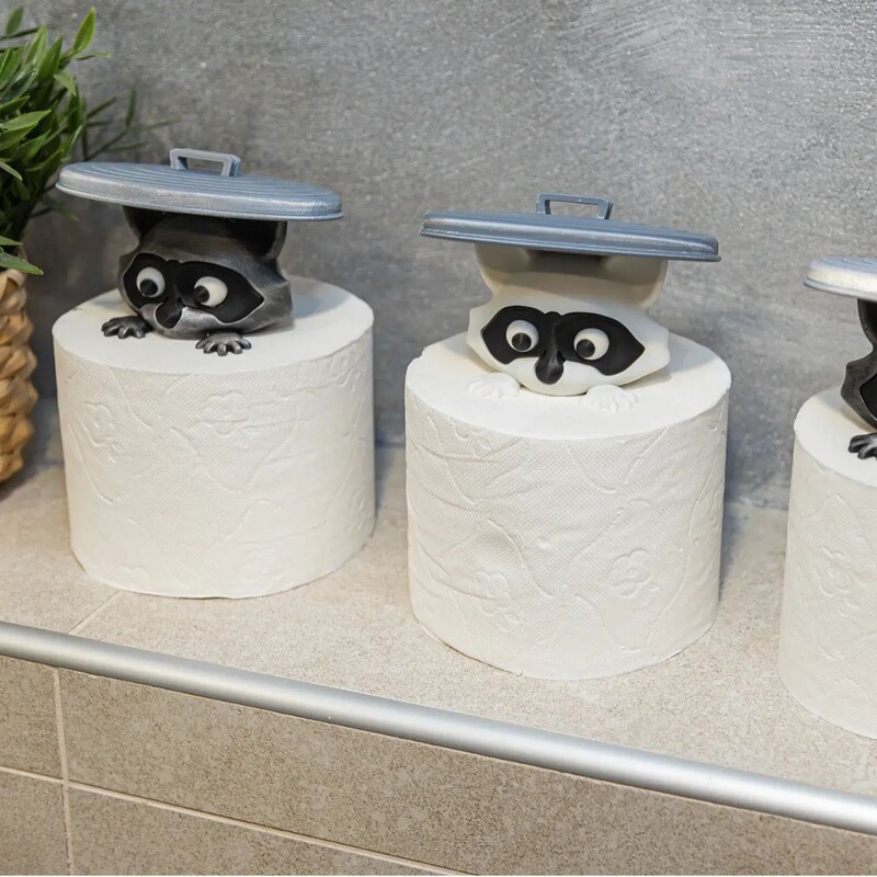 跨境现货 Raccoon Toilet Paper Holder 浣熊卫生纸架创意摆件|undefined