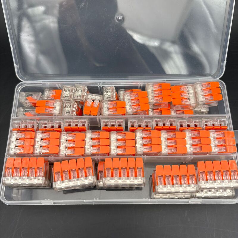 60Pcs Quick Connection Terminals Pct-412413415, Boxed with 20 2-Port Terminals, 30 3-Port Terminals, 10 5-Port Terminals