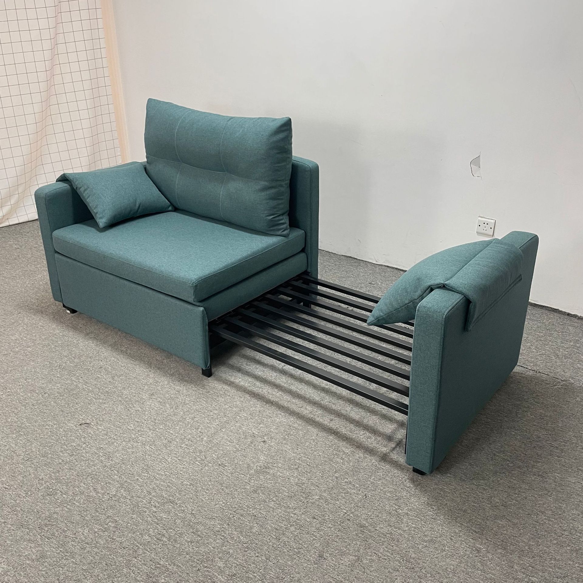 Sofá cama de una persona pequeño apartamento balcón plegable sin lavado tecnología seda desmontable sofá de doble uso