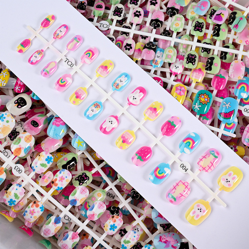 Hot sale children's armour wear armour 24 pieces of patch removable fake nails cute nail nail nail manufacturers wholesale Hot sale children's armour wear armour 24 pieces of patch removable fake nails cute nail nail nail manufacturers wholesale