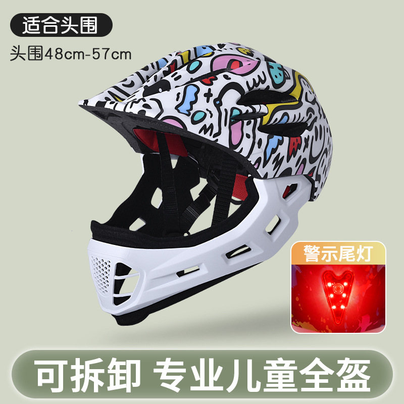 De los niños completo Cascos CE Niñas Bicicletas equilibrio scooter patinaje Cascos con luces traseras Ride equipo