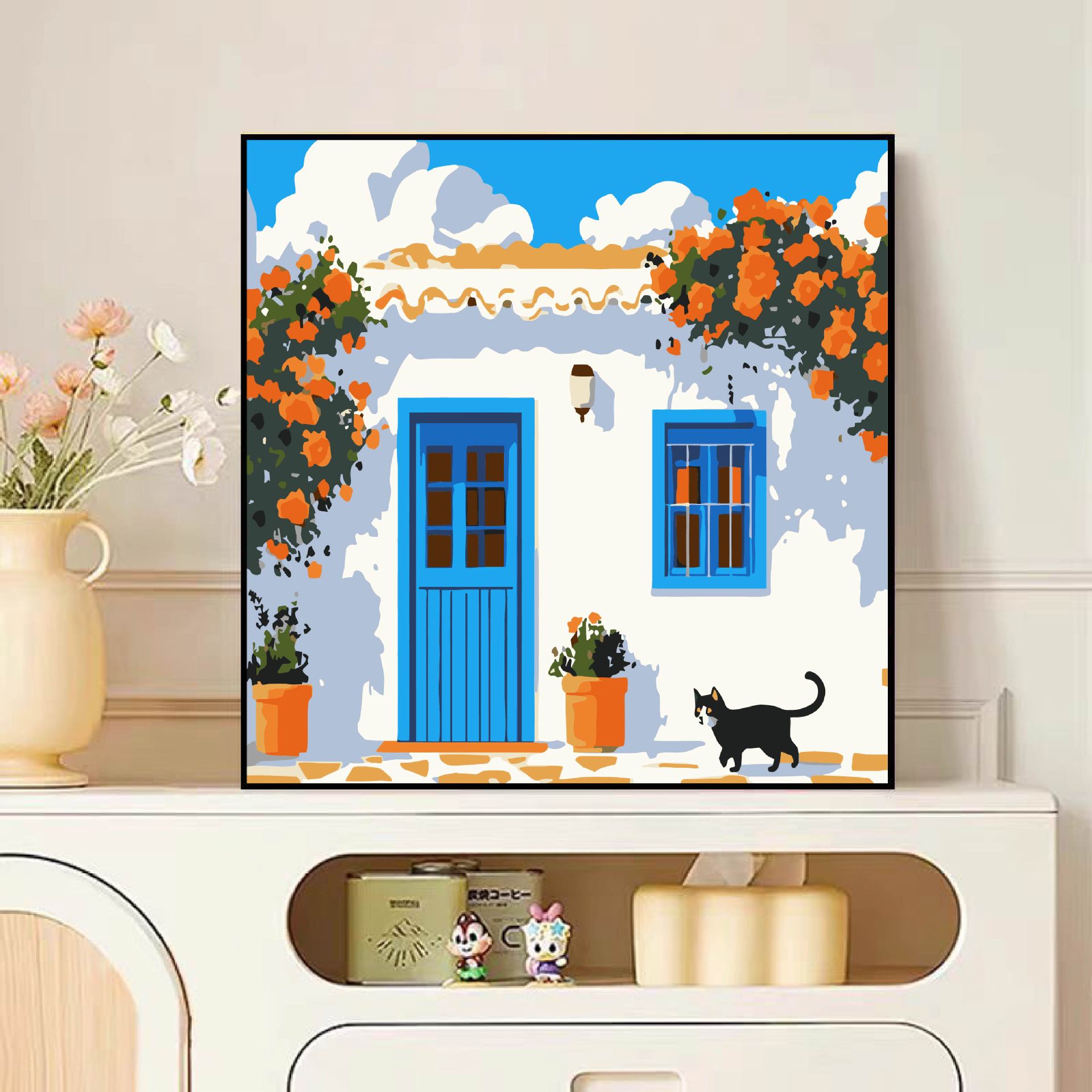 Diy pintura al óleo digital dibujos animados para niños pinturas acrílicas pintadas a mano pinturas de tamaño pequeño pinturas al óleo pintadas de color simple descompresión