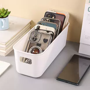 Table Storage Box, Plastic Desk Organizer, Rectangular 25.5×9×9 cm, Multi-Purpose