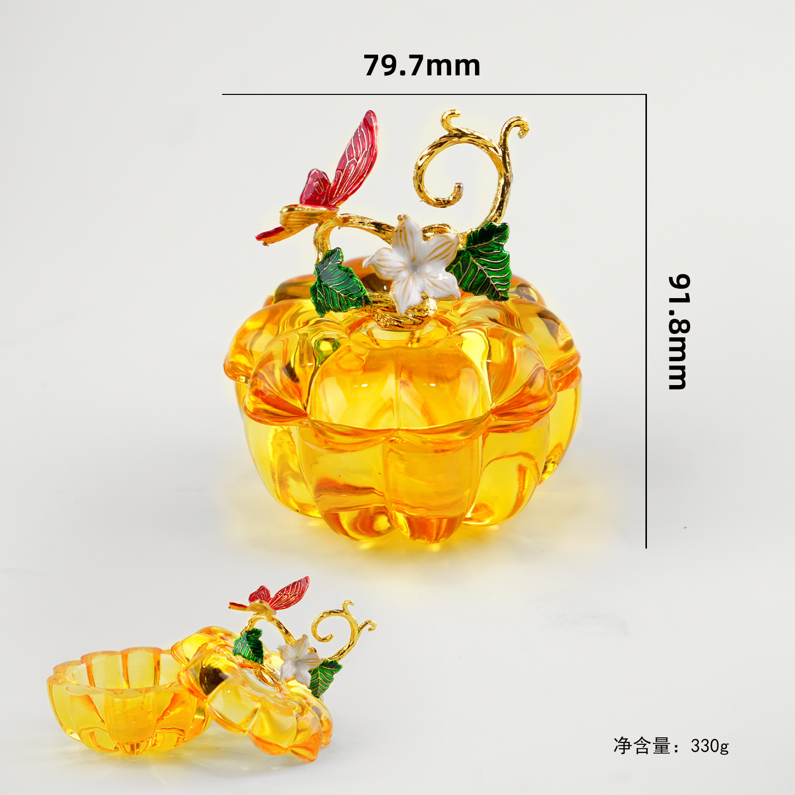 Taza de cristal de manicura gradiente de alta calidad calabaza granada caja de joyería joyería de cristal almacenamiento al por mayor