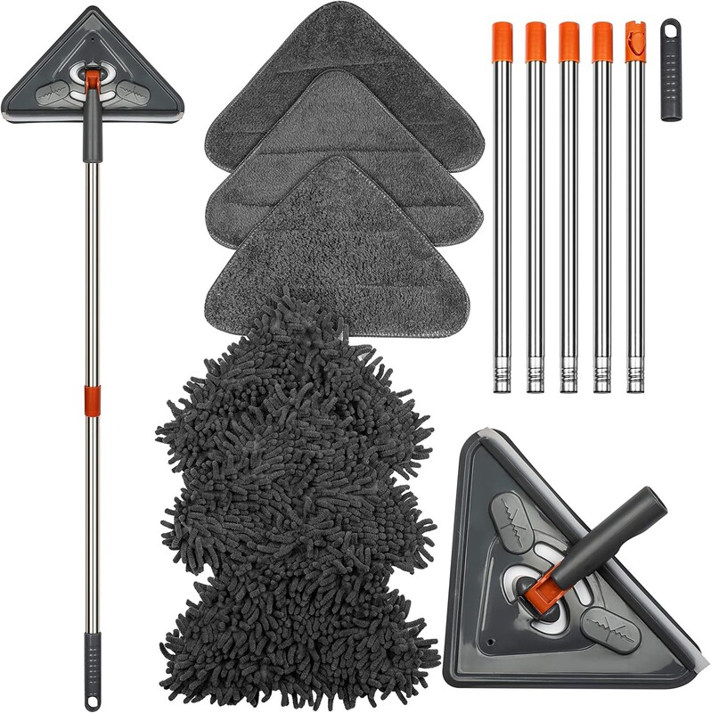 Cross-border five-pole triangle mop household glass cleaner cleaning special Amazon triangle mop manufacturers wholesale Cross-border five-pole triangle mop household glass cleaner cleaning special Amazon triangle mop manufacturers wholesale