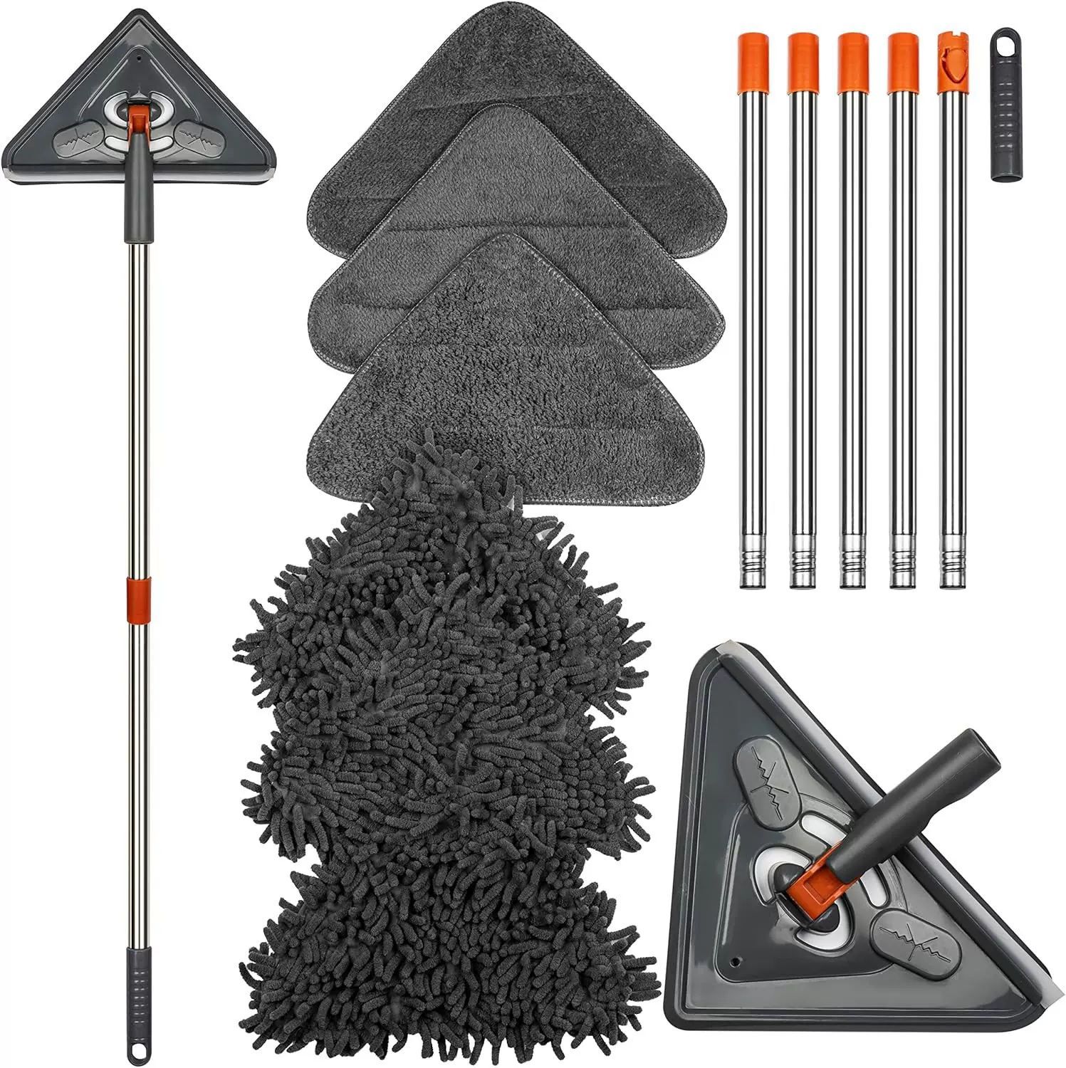 跨境五节杆三角拖把家用擦玻璃器保洁专用亚马逊三角拖把厂家批发