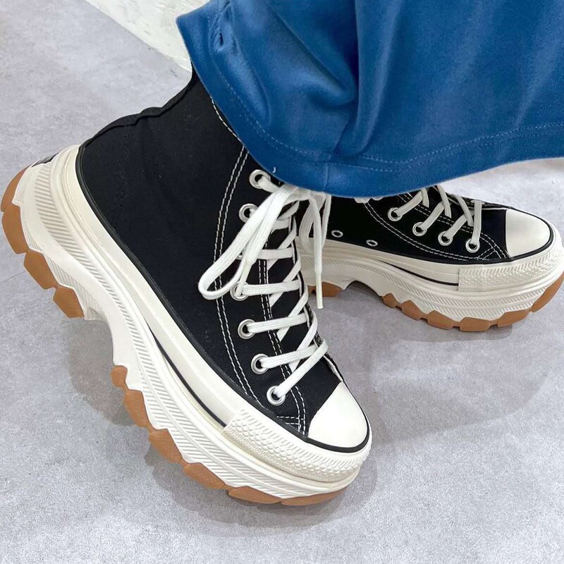 2026 New Converse Dad Shoes Black High-Top Thick-Soled Height-Increasing Non-Slip Wear-Resistant Canvas Casual Shoes for Couples 2026 New Converse Dad Shoes Black High-Top Thick-Soled Height-Increasing Non-Slip Wear-Resistant Canvas Casual Shoes for Couples