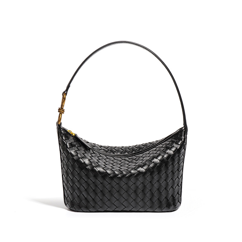 Bolsa tejida a mano de nicho bolsa de mensajero de hombro de moda bolsa de almuerzo portátil simple de las mujeres ocasionales bolsa de moda para las axilas