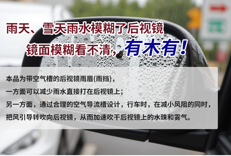 Rain Shield for Rearview Mirror, Car Rain Protection Gadget, Rearview Mirror Reflective Rain Shield, New Widened and Enlarged Model
