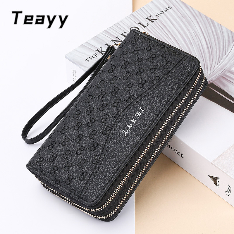 Women's Long Wallet with Zipper, Can Hold Mobile Phone, Large Capacity Leather Wallet, Wholesale Trendy Cross-Border Style Women's Long Wallet with Zipper, Can Hold Mobile Phone, Large Capacity Leather Wallet, Wholesale Trendy Cross-Border Style