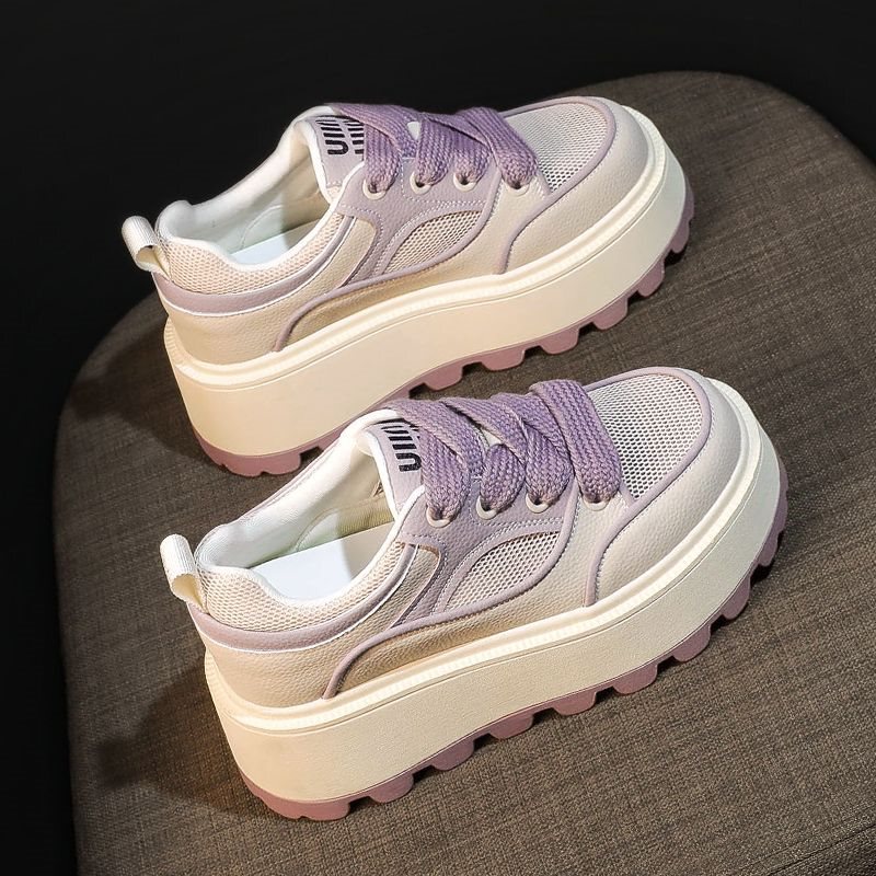 Women's Height-Increasing White Sneakers 2026 Spring/Summer New Breathable Mesh Versatile Platform Thick-Soled Shoes Popular for Petite Individuals Women's Height-Increasing White Sneakers 2026 Spring/Summer New Breathable Mesh Versatile Platform Thick-Soled Shoes Popular for Petite Individuals