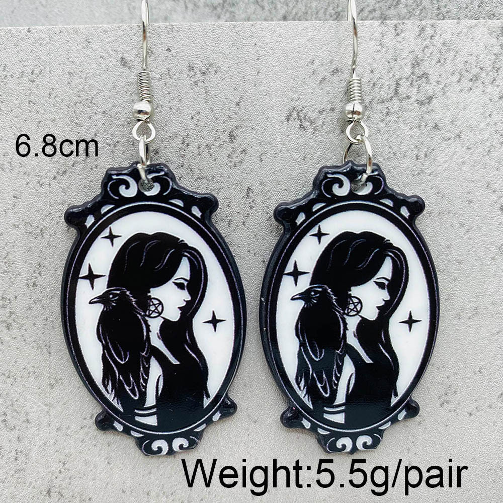 10g Weight Drop Earrings Classification 1 Pair Quantity Street Occasion Acrylic Material Halloween Festival Cartoon Character Pattern Women's Gender Cartoon Style Style 1 Pair Cartoon Style Cartoon Character Arylic Drop Earrings 11