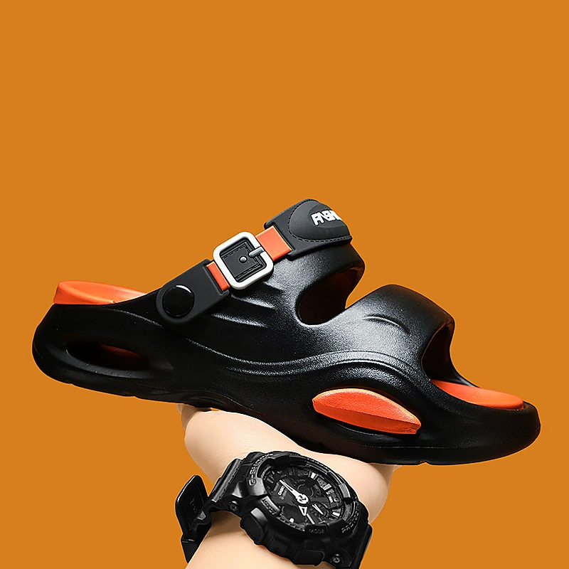 Сандалии мужские новые летние верхняя одежда сандалии двойного назначения на толстой подошве нескользящие уличные повседневные пляжные сандалии мужские модный стиль