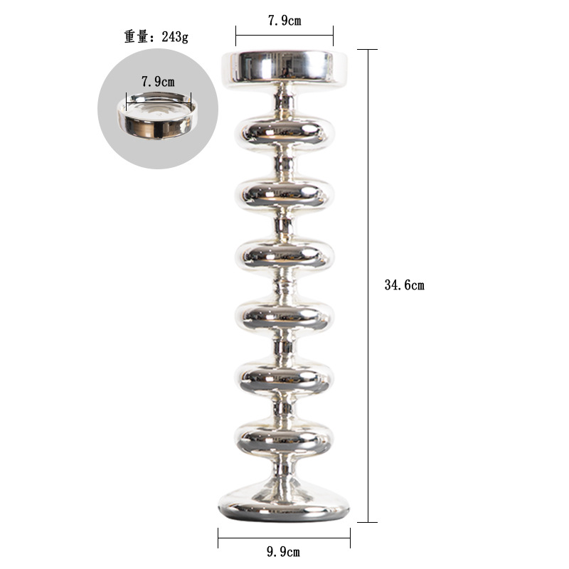 Simple retro estilo francés antiguo vela de cristal candelabro decoración de escritorio candelabro de cristal