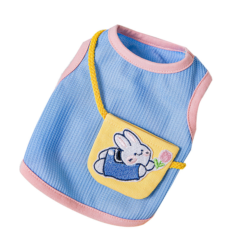 Verano lindo cachorro mochila lindo pequeño animal Satchel chaleco gato ropa de dos patas ropa de perro de peluche para mascotas