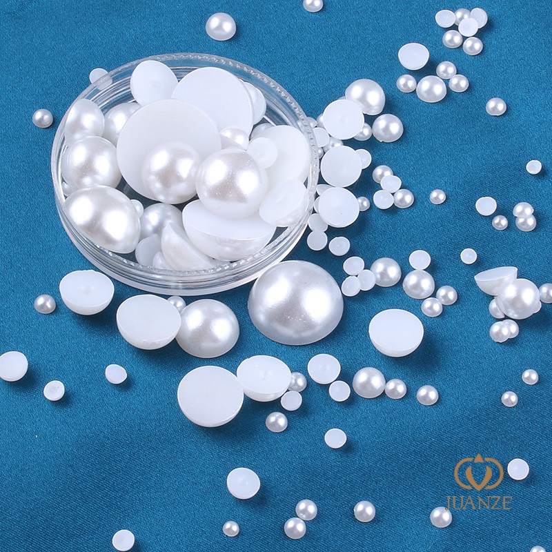 White high quality plastic decorations pearl handmade