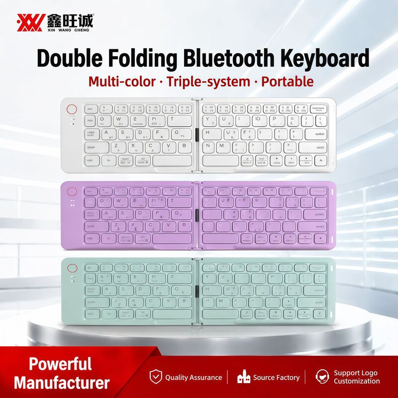 Cross-Border New Product Tablet Dual-Folding Bluetooth iPad Keyboard Universal Mini Portable Keyboard Office Gift Box Set Cross-Border New Product Tablet Dual-Folding Bluetooth iPad Keyboard Universal Mini Portable Keyboard Office Gift Box Set