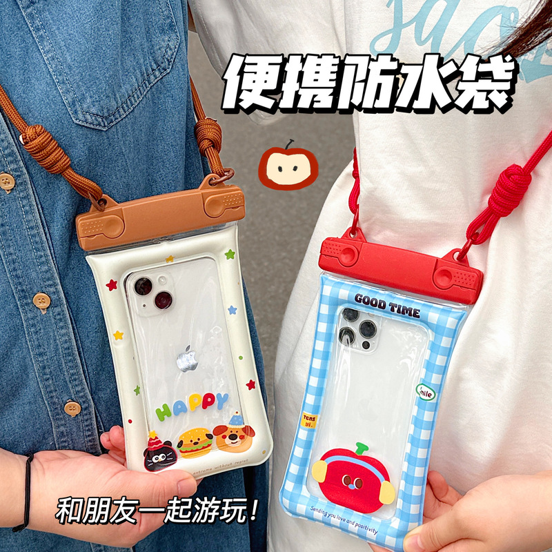 タッチスクリーン携帯電話防水バッグユニバーサル多用途オリジナルかわいいダイビングカバー透明水泳ラフティング携帯電話密封バッグ|undefined
