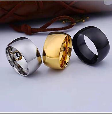 供應批發飾品源頭工廠 光面個性男士霸氣扳指 钛鋼球面電鍍金戒指